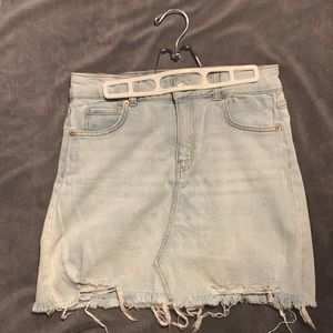 JEAN SKIRT // washed + distressed
